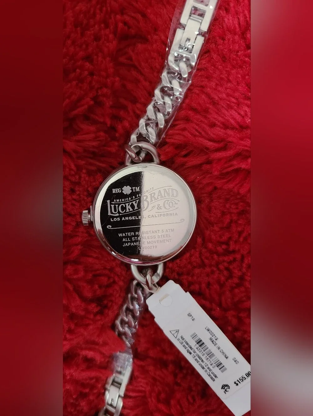 Lucky Brand Iridescent Shell Face Chain Watch - Multicolor. Stainless Steel